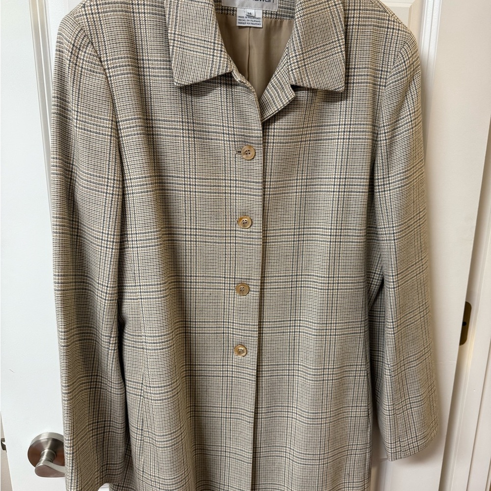 Rena Rowan Beige Plaid Blazer